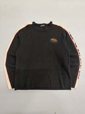 Vintage 90s Black Indian Motorcycle Knit Crewneck Sweater
